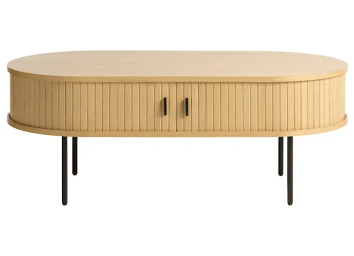 Ława drewniana Gativel 120x60 cm lamele dąb naturalny