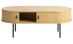 Ława drewniana Gativel 120x60 cm lamele dąb naturalny