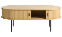 Ława drewniana Gativel 120x60 cm lamele dąb naturalny