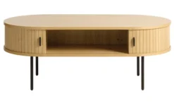 Ława drewniana Gativel 120x60 cm lamele dąb naturalny