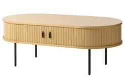 Ława drewniana Gativel 120x60 cm lamele dąb naturalny