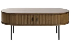 Ława drewniana Gativel 120x60 cm lamele dąb palony