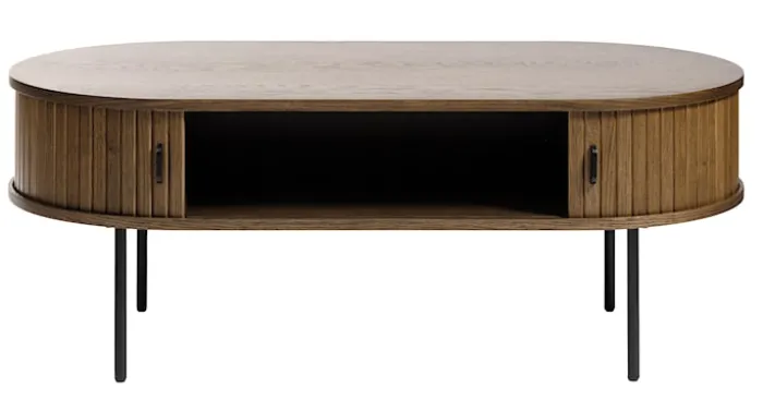 Ława drewniana Gativel 120x60 cm lamele dąb palony