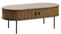 Ława drewniana Gativel 120x60 cm lamele dąb palony