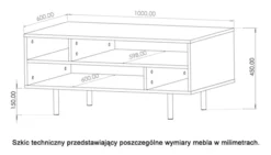Ława kawowa Klazby 100x60 cm czarny mat