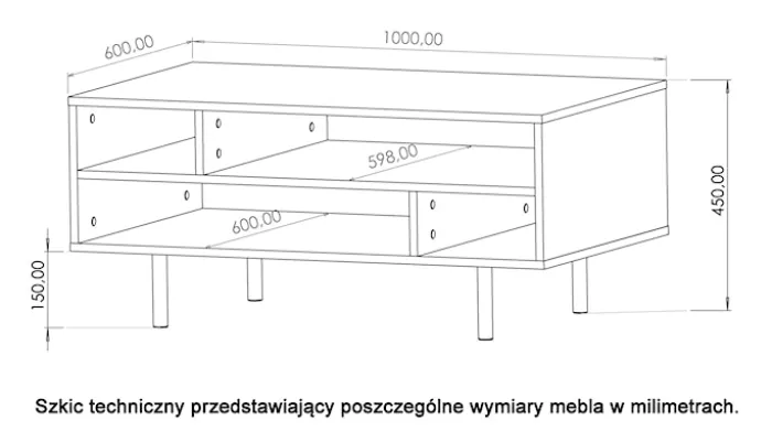 Ława kawowa Klazby 100x60 cm kaszmir