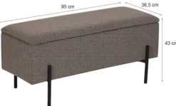 Ławka tapicerowana Bellent 95 cm brązowa ze schowkiem