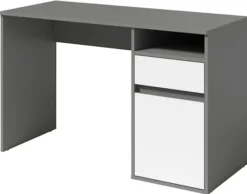 Biurko Billa z szufladą i szafką 120 cm grafit / biały