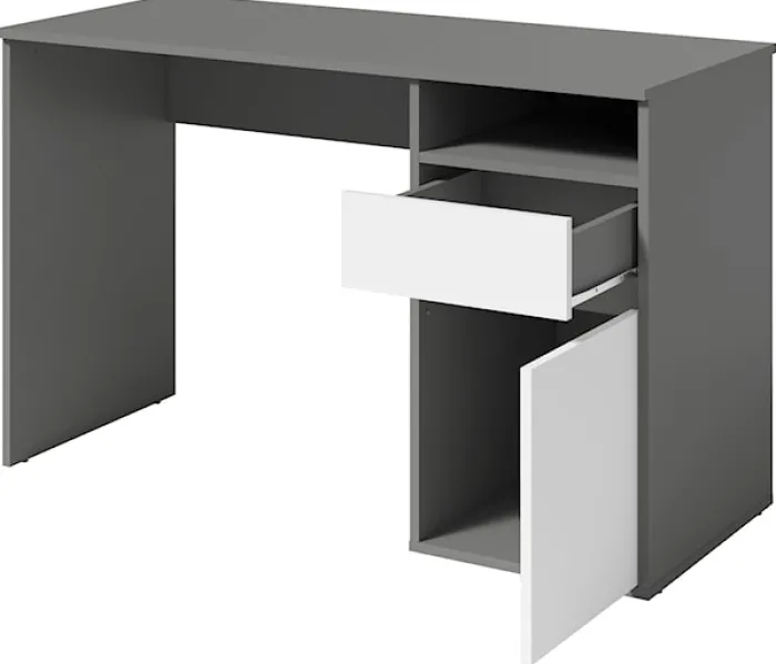 Biurko Billa z szufladą i szafką 120 cm grafit / biały