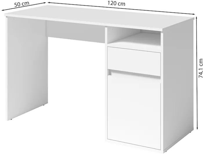 Biurko Billa z szufladą i szafką 120 cm biały