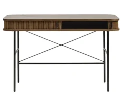 Biurko Gativel 120x60 cm lamele dąb palony
