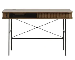 Biurko Gativel 120x60 cm lamele dąb palony