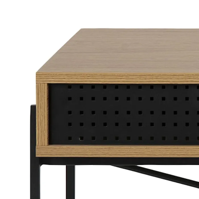 Biurko industrialne Duffman 110x50 cm ze schowkiem pod blatem naturalne