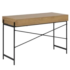 Biurko industrialne Duffman 110x50 cm ze schowkiem pod blatem naturalne