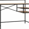 Biurko Koneso 110cm z dwoma półkami dąb/czarny