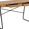 Biurko Lizeno 120x60 cm z dwoma szufladami na czarnej metalowej podstawie naturalny mat