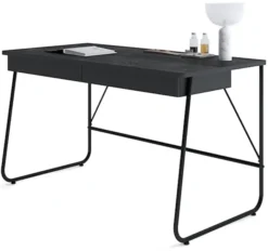 Biurko Match z dwiema szufladami 135 cm czarne