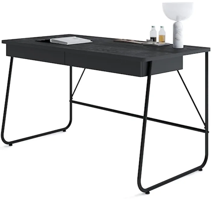 Biurko Match z dwiema szufladami 135 cm czarne