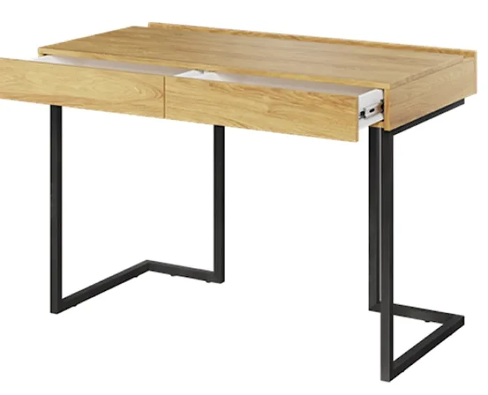 Biurko narożne Teen Flex prawe/lewe z szufladami 110 cm Hikora naturalna / raw steel