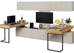 Biurko narożne Teen Flex prawe/lewe z szufladami 110 cm Hikora naturalna / raw steel