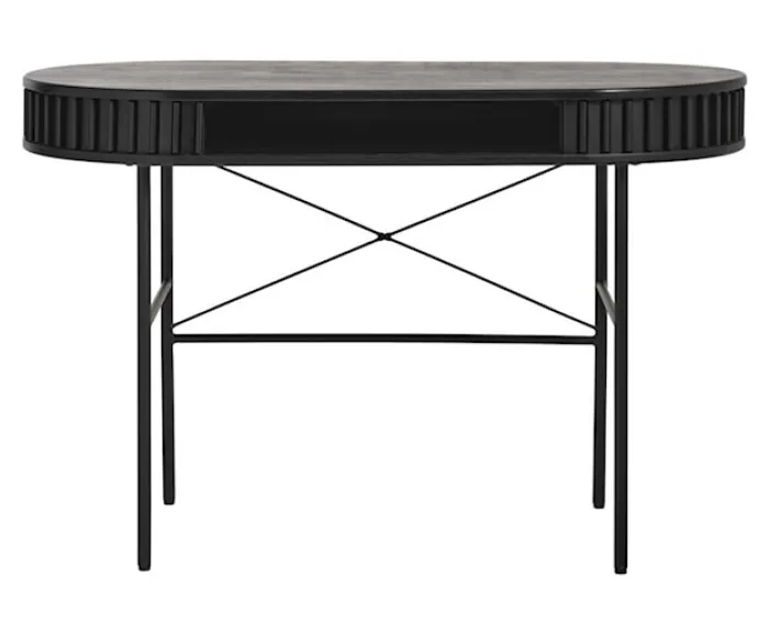 Biurko Ovitties 120x60 cm czarne lamele