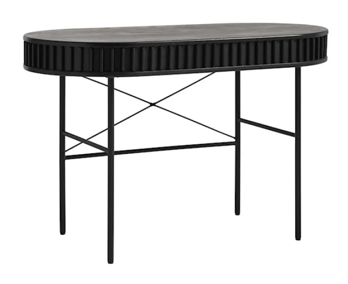 Biurko Ovitties 120x60 cm czarne lamele