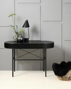 Biurko Ovitties 120x60 cm czarne lamele