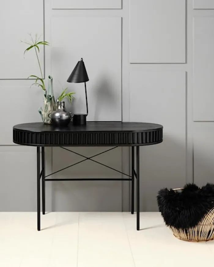 Biurko Ovitties 120x60 cm czarne lamele