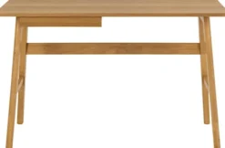 Biurko Temoli 120x60 cm z szufladą matowy fornir dębowy naturalny