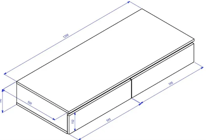Biurko toaletka Bemmi wisząca z szufladami 120 cm orzech wisconsin