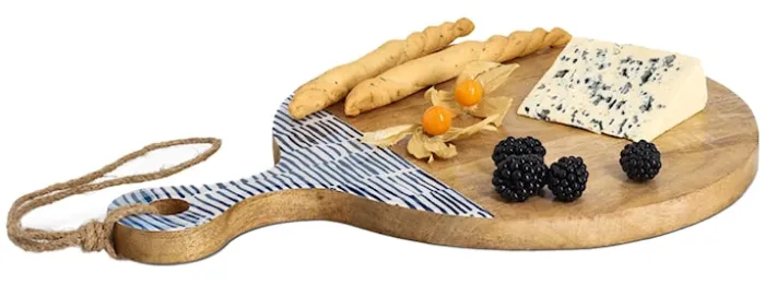 Deska do krojenia Cherrey drewno mango niebieska