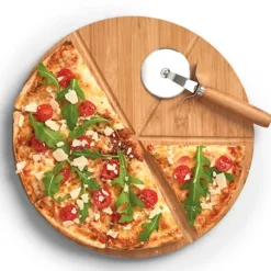 Deska i radełko do pizzy Wondle z bambusa