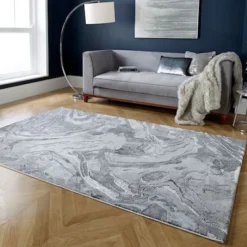 Dywan nowoczesny Marbled srebrny Prostokątny/120x170 cm