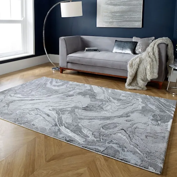 Dywan nowoczesny Marbled srebrny Prostokątny/120x170 cm