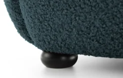 Fotel kubełkowy Milele turkusowy boucle nogi czarne
