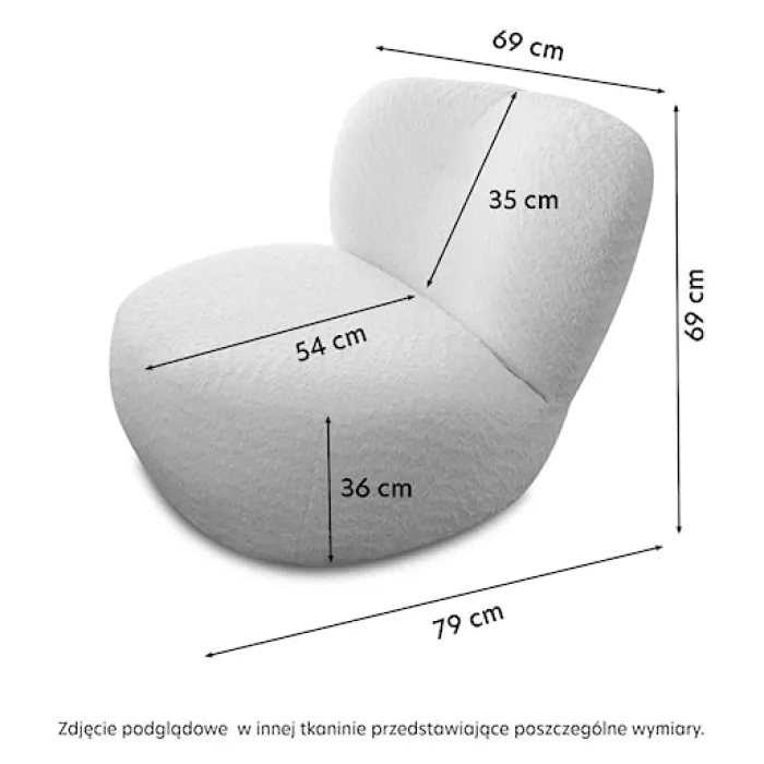 Fotel obrotowy Nicolino beżowy boucle