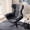 Fotel obrotowy Yoggie ciemnoszary welur łatwoczyszczący