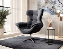 Fotel obrotowy Yoggie ciemnoszary welur łatwoczyszczący