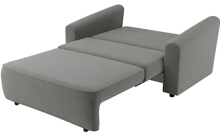 Kanapa rozkładana dwuosobowa Stevio 150 cm z pojemnikiem ciemnoszara szenil hydrofobowy