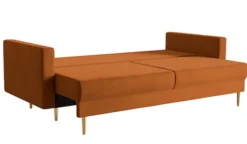 Kanapa rozkładana trzyosobowa Valico miedziana velvet hydrofobowy
