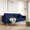 Kanapa rozkładana trzyosobowa Valico granatowa velvet hydrofobowy