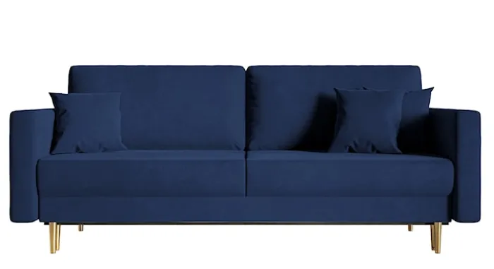 Kanapa rozkładana trzyosobowa Valico granatowa velvet hydrofobowy