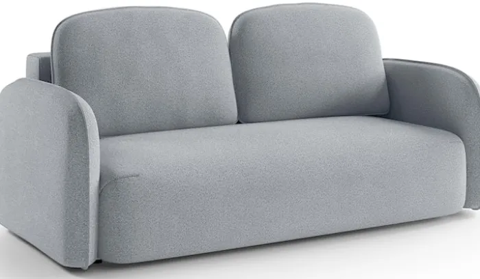 Kanapa rozkładana trzyosobowa Ravelio z pojemnikiem jasnoszara szenil