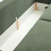 Kanapa rozkładana trzyosobowa Laristia z pojemnikiem zielona szenil hydrofobowy