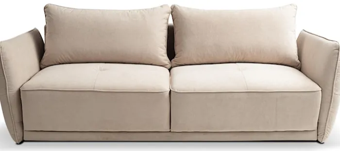 Kanapa rozkładana trzyosobowa Laristia z pojemnikiem beżowa szenil hydrofobowy