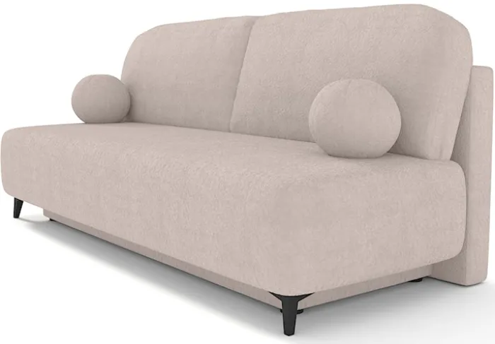 Kanapa rozkładana trzyosobowa Riossa z pojemnikiem ciemnobeżowy boucle
