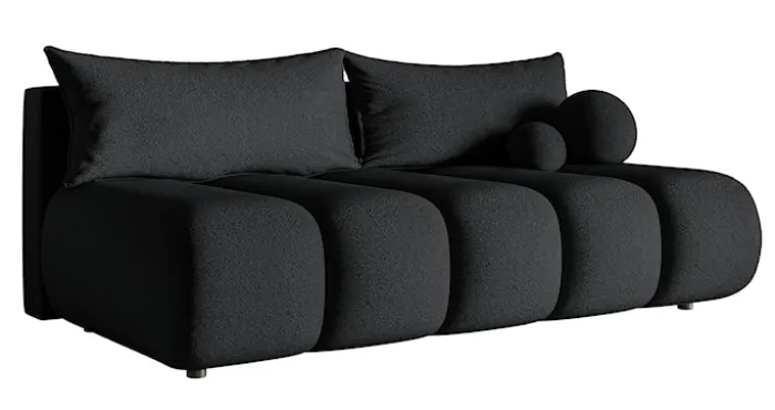 Kanapa trzyosobowa Dandelino Mini z funkcją spania czarna boucle