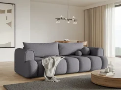 Kanapa trzyosobowa Dandelino z funkcją spania szara boucle