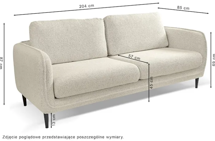 Kanapa trzyosobowa Savio beżowa plecionka