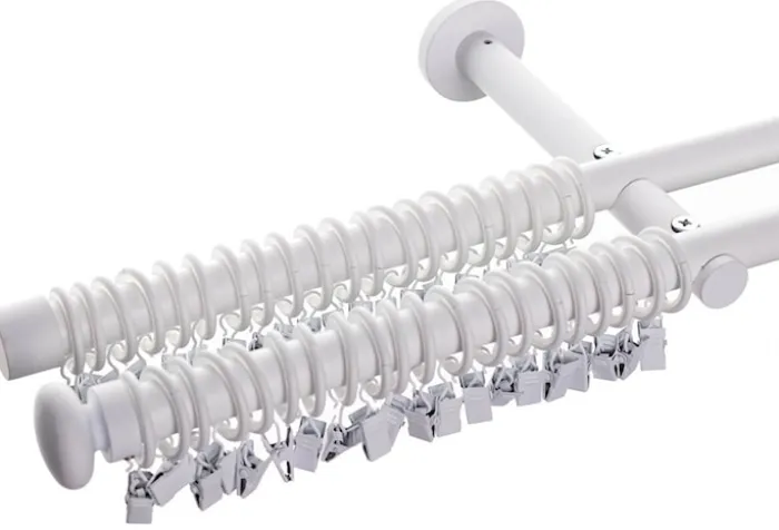 Karnisz Modern 240 cm podwójny biały